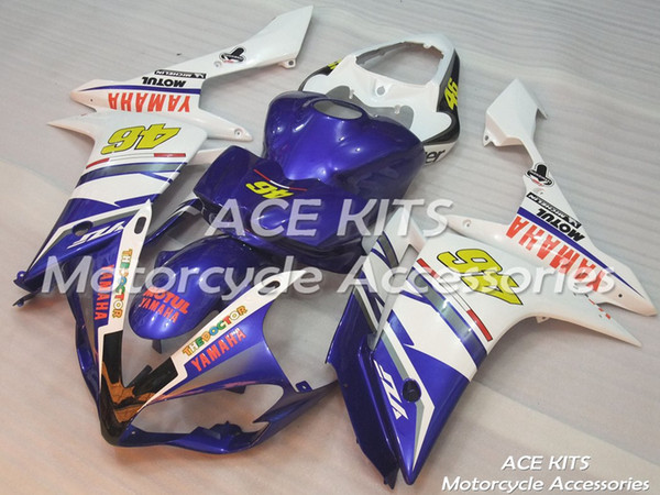 ACE Motorcycle Fairings For YAMAHA YZF R1 2007 2008 Compression or Injection Bodywork astonishing white blue No.1123