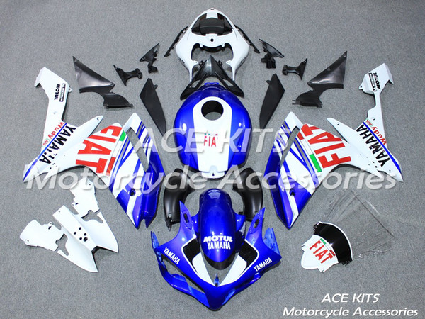 ACE Motorcycle Fairings For YAMAHA YZF R1 2007 2008 Compression or Injection Bodywork pompous blue and white No.1127