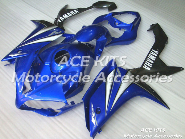 ACE Motorcycle Fairings For YAMAHA YZF R1 2007 2008 Compression or Injection Bodywork sensational blue black No.1115