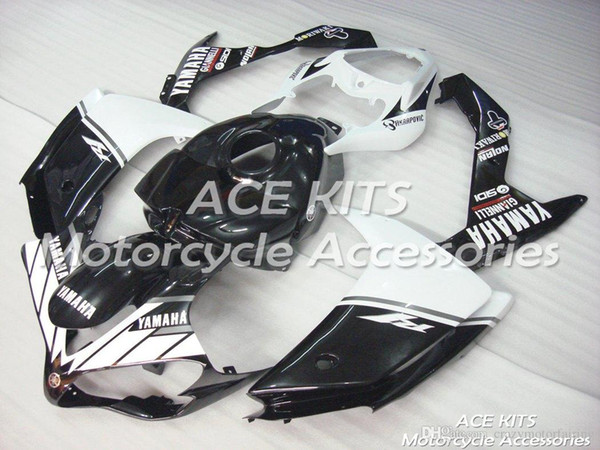 ACE KITS Motorcycle fairing For YAMAHA YZF R1 2007-2008 Injection or Compression Bodywork wondrous white black +TANK NO.2107