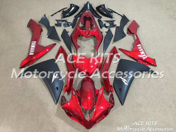 ACE KITS Motorcycle fairing For YAMAHA YZF R1 2007-2008 Injection or Compression Bodywork wondrous black red +TANK NO.2098