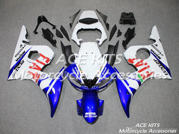 ACE KITS Motorcycle fairing For YAMAHA YZF R6 2003-2005 Injection or Compression Bodywork stunning blue white NO.2249