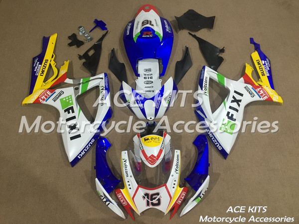 ACE Motorcycle Fairings For SUZUKI GSXR600 R750 K6 2006-2007 Compression or Injection Bodywork Blue White No.68