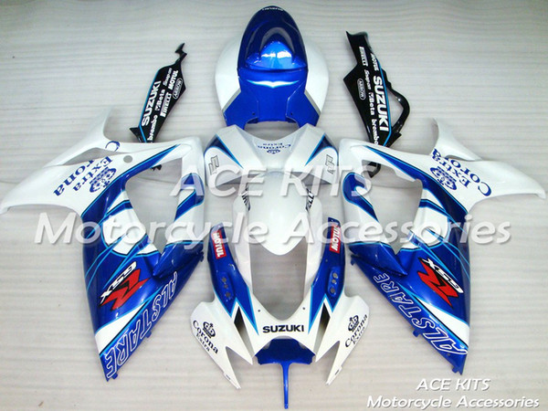 ACE Motorcycle Fairings For SUZUKI GSXR600 R750 K6 2006-2007 Compression or Injection Bodywork Blue White No.123