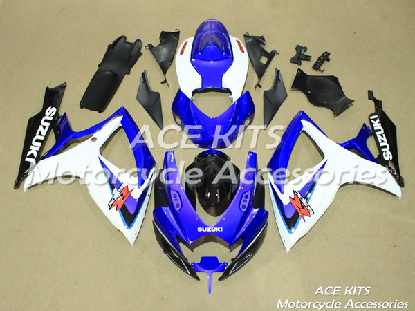 ACE Motorcycle Fairings For SUZUKI GSXR600 R750 K6 2006-2007 Compression or Injection Bodywork Blue White No.73