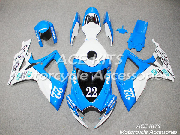 ACE Motorcycle Fairings For SUZUKI GSXR600 R750 K6 2006-2007 Compression or Injection Bodywork Blue White No.91