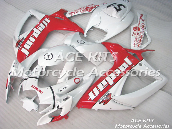 ACE Motorcycle Fairings For SUZUKI GSXR600 R750 K6 2006-2007 Compression or Injection Bodywork Red White No.125