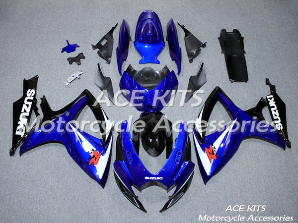 ACE Motorcycle Fairings For SUZUKI GSXR600 R750 K6 2006-2007 Compression or Injection Bodywork Blue Black No.87