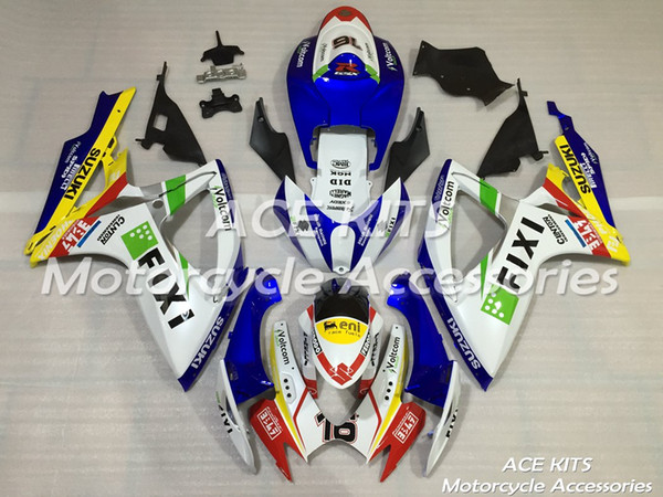 ACE Motorcycle Fairings For SUZUKI GSXR600 R750 K6 2006-2007 Compression or Injection Bodywork Blue White No.65