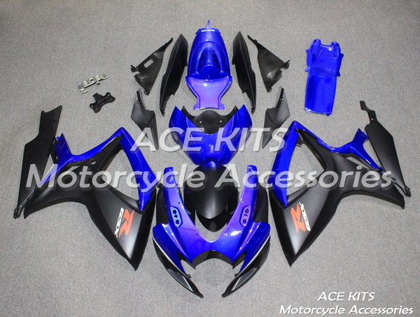 ACE Motorcycle Fairings For SUZUKI GSXR600 R750 K6 2006-2007 Compression or Injection Bodywork Blue Black No.86