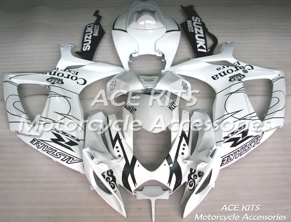 ACE Motorcycle Fairings For SUZUKI GSXR600 R750 K6 2006-2007 Compression or Injection Bodywork White No.100