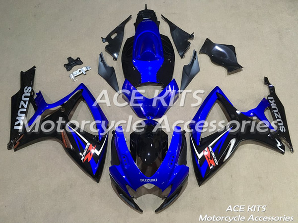 ACE Motorcycle Fairings For SUZUKI GSXR600 R750 K6 2006-2007 Compression or Injection Bodywork Black Blue No.78