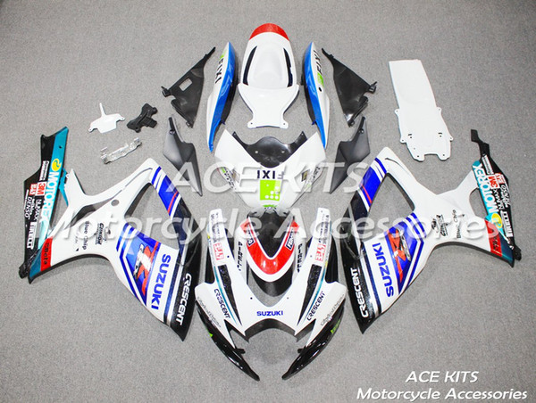 ACE Motorcycle Fairings For SUZUKI GSXR600 R750 K6 2006-2007 Compression or Injection Bodywork Blue White No.81