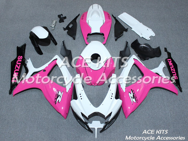 ACE Motorcycle Fairings For SUZUKI GSXR600 R750 K6 2006-2007 Compression or Injection Bodywork White Pink No.95