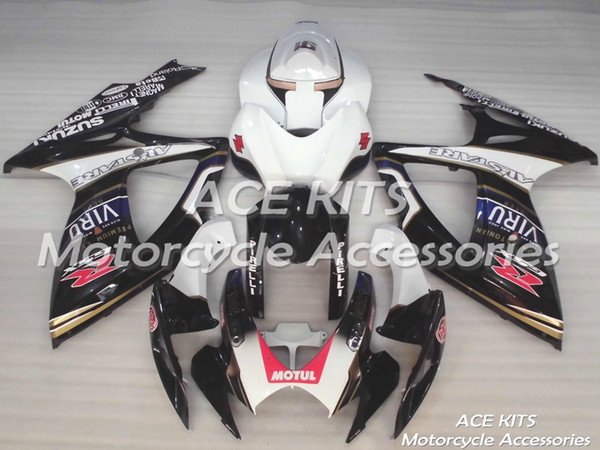 ACE Motorcycle Fairings For SUZUKI GSXR600 R750 K6 2006-2007 Compression or Injection Bodywork White Black No.101