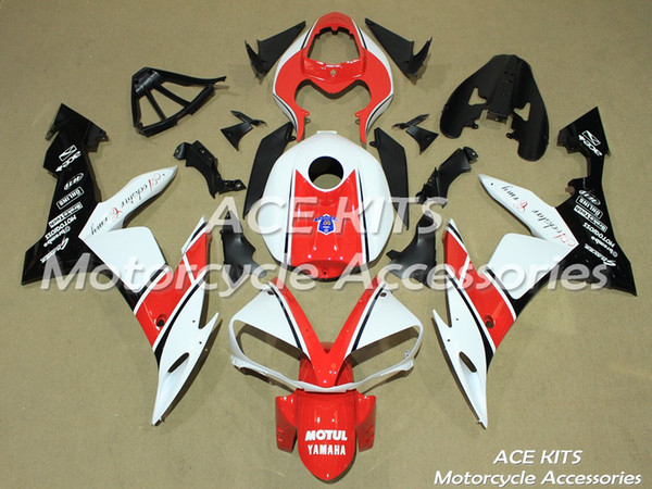 ACE Motorcycle Fairings For YAMAHA YZF R1 2004 2005 2006 Compression or Injection Bodywork stunning red and white TANK No.1073