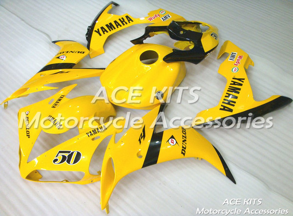 ACE Motorcycle Fairings For YAMAHA YZF R1 2004 2005 2006 Compression or Injection Bodywork shocking yellow +TANK No.1101