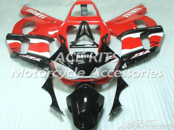 ACE KITS Motorcycle fairing For YAMAHA YZF R6 1998-2002 Injection or Compression Bodywork glamorous red black NO.2313