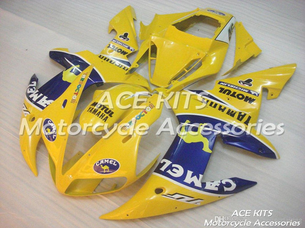 ACE KITS Motorcycle fairing For YAMAHA YZF R1 2002-2003 Injection or Compression Bodywork exciting yellow NO.2053