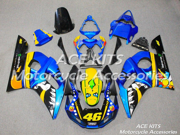 ACE KITS Motorcycle fairing For YAMAHA YZF R6 1998-2002 Injection or Compression Bodywork glamorous blue NO.2300