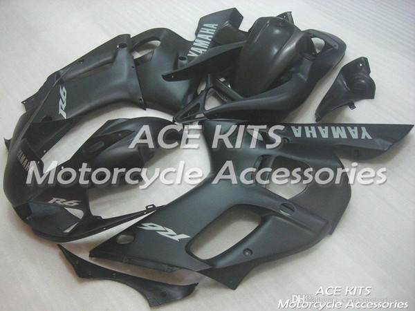 ACE KITS Motorcycle fairing For YAMAHA YZF R6 1998-2002 Injection or Compression Bodywork glamorous black NO.2301