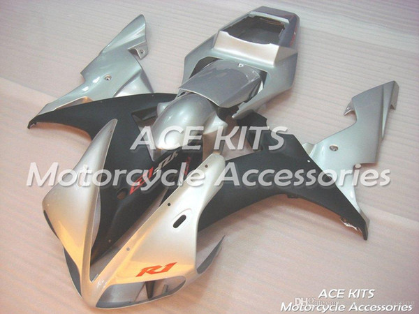 ACE KITS Motorcycle fairing For YAMAHA YZF R1 2002-2003 Injection or Compression Bodywork exciting silver black NO.2048