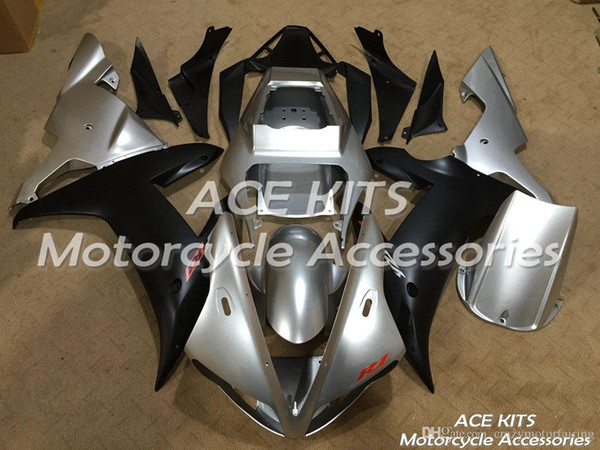 ACE KITS Motorcycle fairing For YAMAHA YZF R1 2002-2003 Injection or Compression Bodywork exciting silver black NO.2040