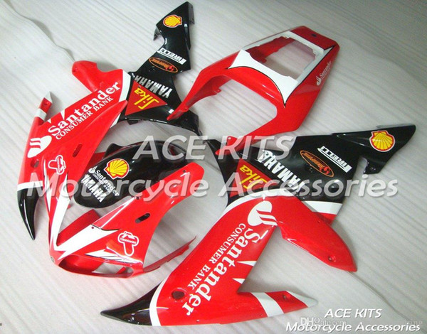 ACE KITS Motorcycle fairing For YAMAHA YZF R1 2002-2003 Injection or Compression Bodywork exciting red black NO.2044