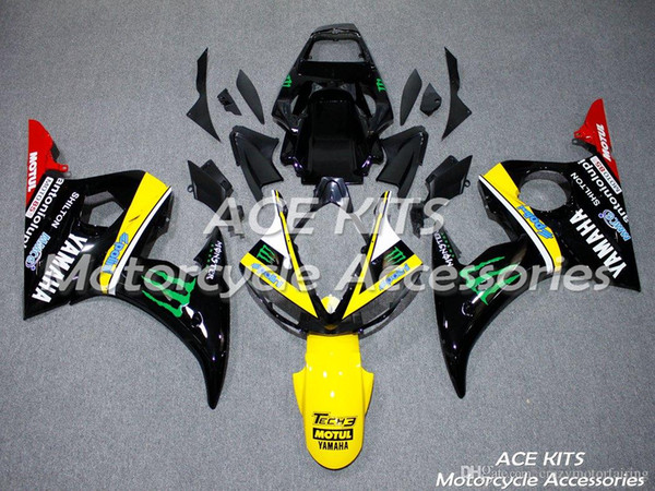 ACE KITS Motorcycle fairing For YAMAHA YZF R6 2003-2005 Injection or Compression Bodywork stunning yellow black NO.2246