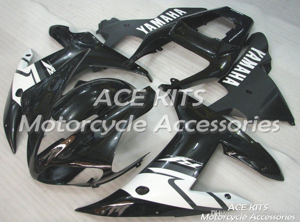 ACE KITS Motorcycle fairing For YAMAHA YZF R1 2002-2003 Injection or Compression Bodywork exciting black NO.2045