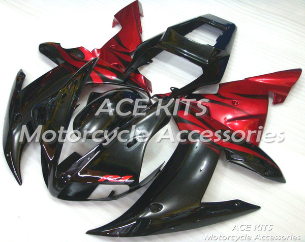 ACE Motorcycle Fairings For YAMAHA YZF R1 2002 2003 Compression or Injection Bodywork sensational red and black No.1059