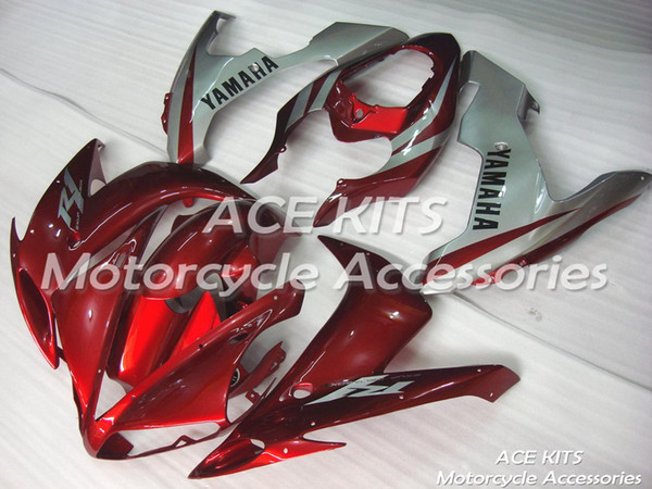 ACE Motorcycle Fairings For YAMAHA YZF R1 2004 2005 2006 Compression or Injection Bodywork shocking silver red No.1099