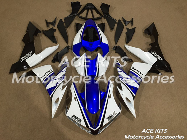 ACE Motorcycle Fairings For YAMAHA YZF R1 2004 2005 2006 Compression or Injection Bodywork shocking blue and white No.1080