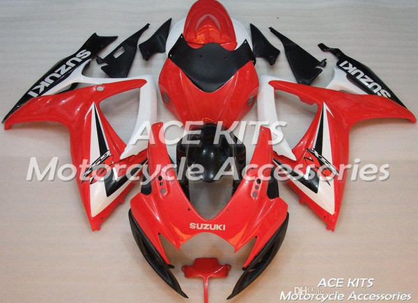 ACE KITS Motorcycle fairing For SUZUKI GSXR600 GSXR750 2006 2007 Injection or Compression Bodywork Red NO.V97