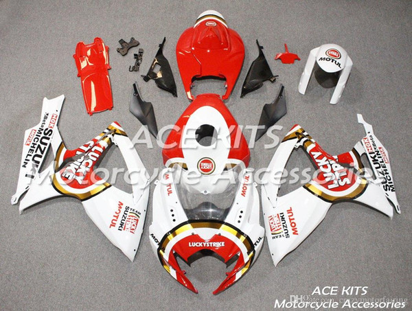 ACE KITS Motorcycle fairing For SUZUKI GSXR600 GSXR750 2006 2007 Injection or Compression Bodywork Tiffany Red White NO.V77