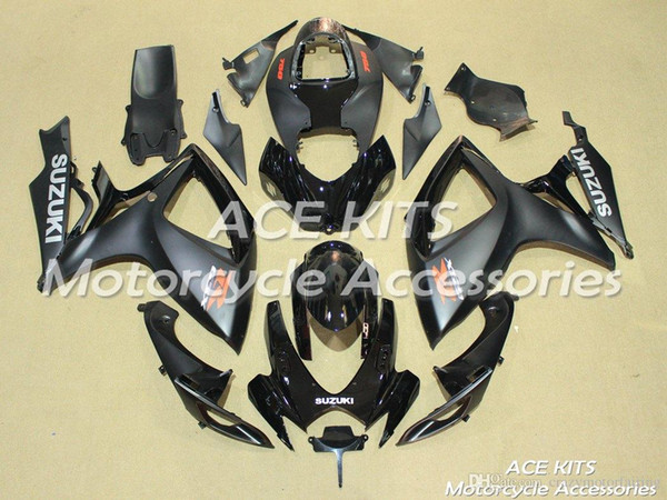 ACE KITS Motorcycle fairing For SUZUKI GSXR600 GSXR750 2006 2007 Injection or Compression Bodywork Black NO.V85