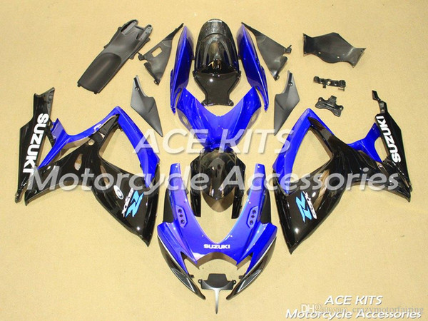 ACE KITS Motorcycle fairing For SUZUKI GSXR600 GSXR750 2006 2007 Injection or Compression Bodywork Black Blue NO.V89