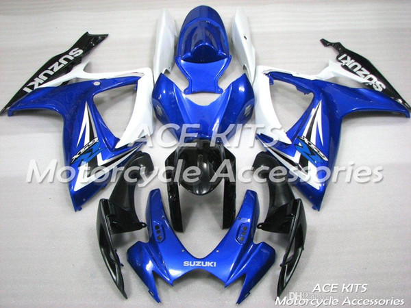 ACE KITS Motorcycle fairing For SUZUKI GSXR600 GSXR750 2006 2007 Injection or Compression Bodywork Blue NO.V108