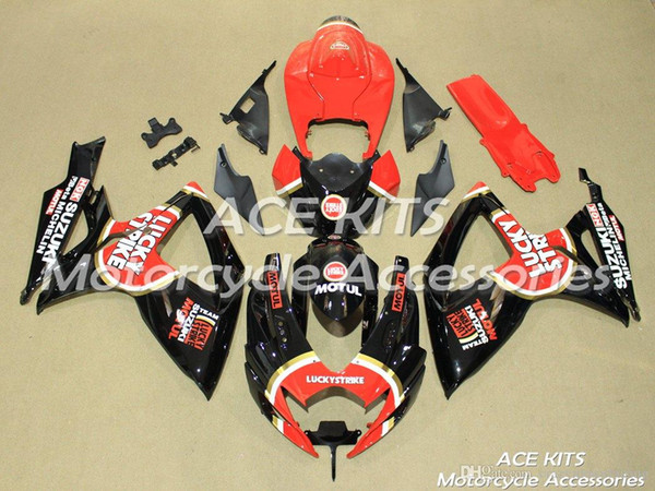 ACE KITS Motorcycle fairing For SUZUKI GSXR600 GSXR750 2006 2007 Injection or Compression Bodywork Black Red NO.V90