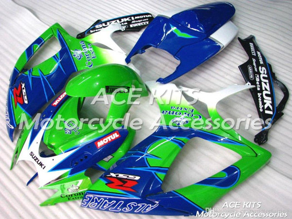 ACE KITS Motorcycle fairing For SUZUKI GSXR600 GSXR750 2006 2007 Injection or Compression Bodywork Blue NO.V107