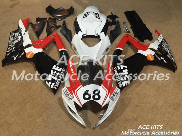 ACE KITS Motorcycle fairing For SUZUKI GSXR600 GSXR750 2006 2007 Injection or Compression Bodywork Red Black White NO.V93