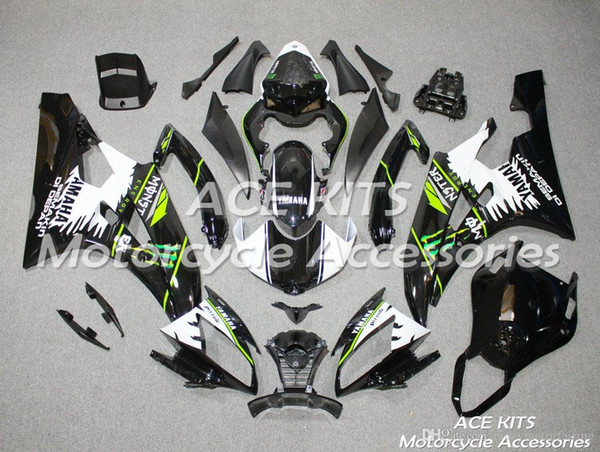 ACE KITS Motorcycle fairing For YAMAHA YZF R6 2006-2007 Injection or Compression Bodywork shocking white black NO.2257