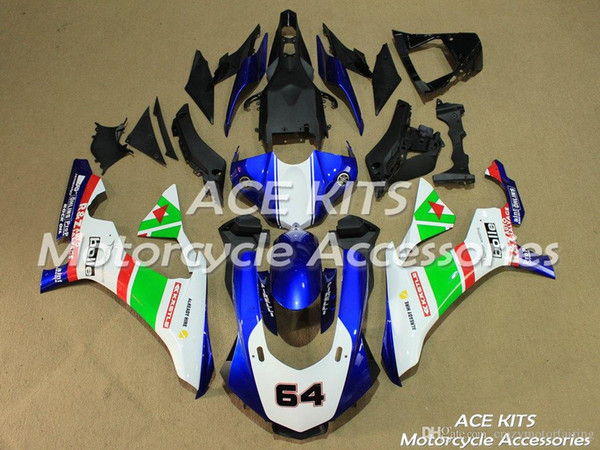 ACE KITS Motorcycle fairing For YAMAHA YZF R1 2015-2016 Injection or Compression Bodywork astonishing blue white NO.2199