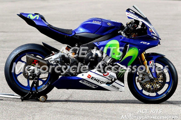 ACE KITS Motorcycle fairing For YAMAHA YZF R1 2015-2016 Injection or Compression Bodywork astonishing blue black white NO.2205