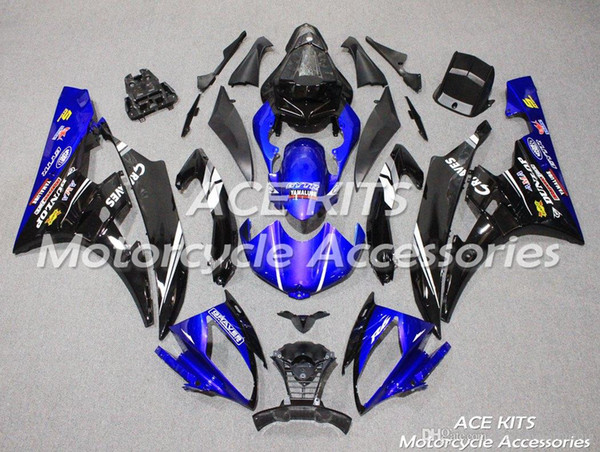 ACE KITS Motorcycle fairing For YAMAHA YZF R6 2006-2007 Injection or Compression Bodywork shocking blue black NO.2261