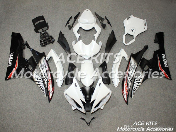 ACE KITS Motorcycle fairing For YAMAHA YZF R6 2006-2007 Injection or Compression Bodywork shocking white Skull NO.2259