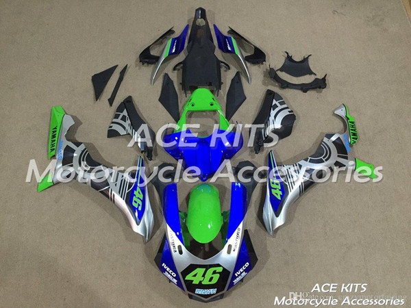 ACE KITS Motorcycle fairing For YAMAHA YZF R1 2015-2016 Injection or Compression Bodywork astonishing green blue NO.2220