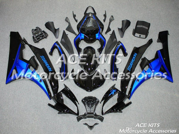 ACE KITS Motorcycle fairing For YAMAHA YZF R6 2006-2007 Injection or Compression Bodywork shocking blue black NO.2258