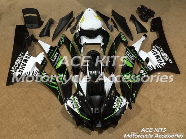 ACE KITS Motorcycle fairing For YAMAHA YZF R6 2006-2007 Injection or Compression Bodywork shocking white black NO.2256