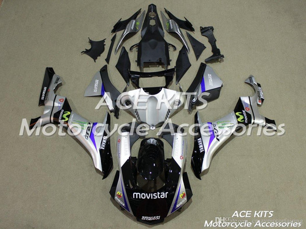 ACE KITS Motorcycle fairing For YAMAHA YZF R1 2015-2016 Injection or Compression Bodywork astonishing black silver NO.2223